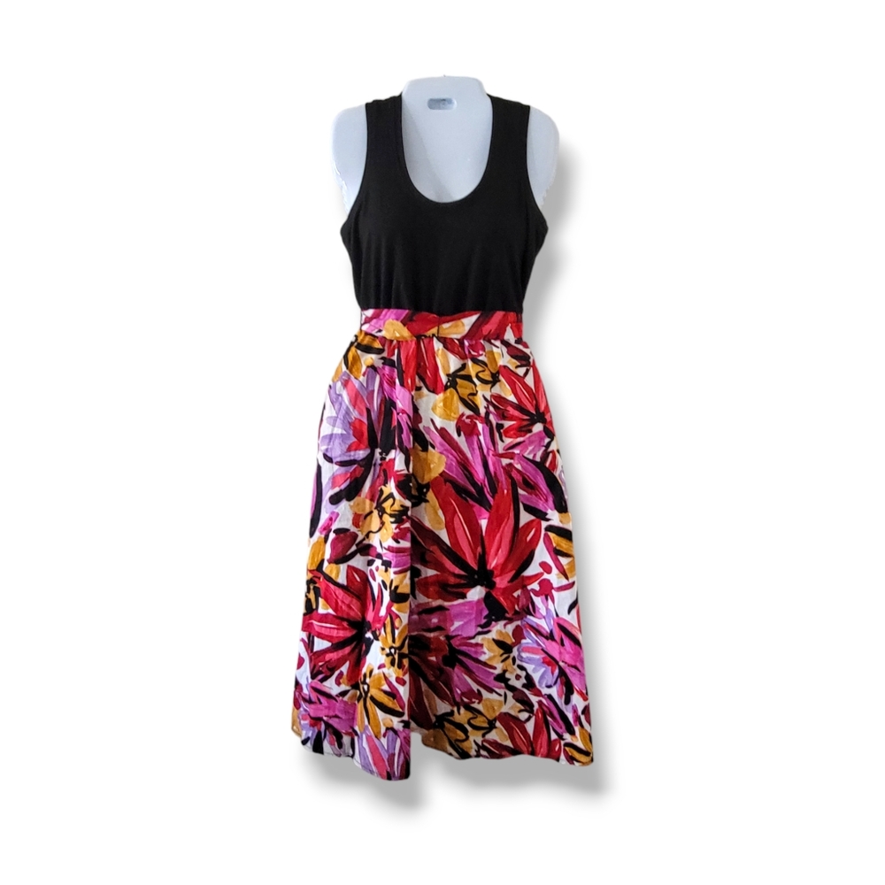 Donna Morgan | EUC Pretty Colorful Floral Self-Tie Sleeveless Pocket Dress